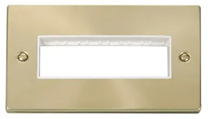 2 Gang Plate 6 In-Line Aperture - White