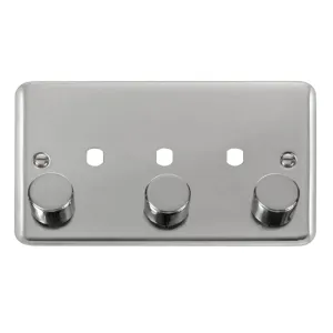 2 Gang Dimmer Plate & Knobs (1200W Max) - 3 Apertu