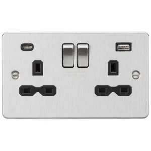 13A 2G SP Switched Socket with Dual USB A+C (5V DC