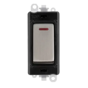 20AX Double Pole Switch With LED Module - Black -