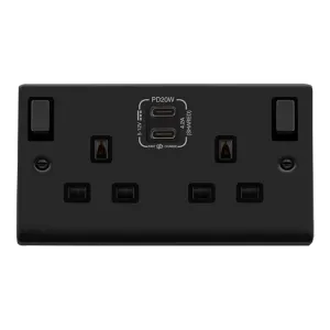 DECO 'INGOT' 13A 2 GANG SWITCHED SAFETY SHUTTER SO