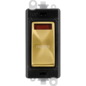 20AX Double Pole Switch With Neon Module - Black -