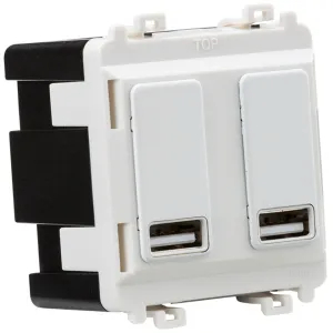 Dual USB charger module (2 x grid positions) 5V 2.