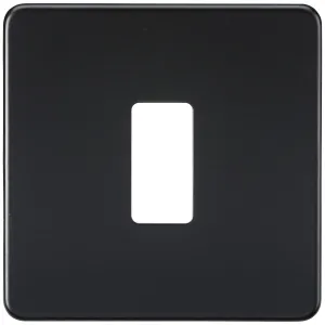 Screwless 1G grid faceplate - matt black