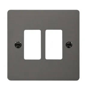 2 Gang GridPro Frontplate - Black Nickel