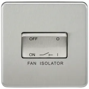 10A Fan Isolator Switch - Brushed Chrome