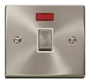 20A 1 Gang DP 'Ingot' Switch + Neon - White