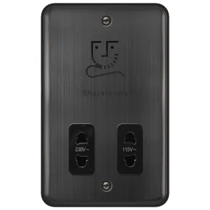 115V/230V DUAL VOLTAGE SHAVER SOCKET - MATT BRONZE