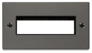 2 Gang Plate 6 In-Line Aperture - Black
