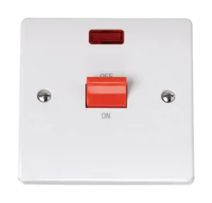 Curva - 50A 1 Gang Double Pole Switch With Neon