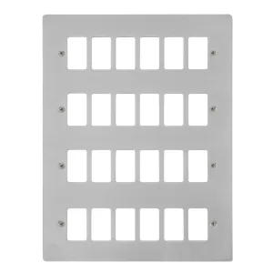 24 Gang GridPro Frontplate - Polished Chrome