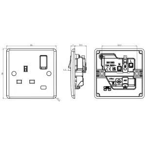 13A 1G DP Switched Socket with Neon [Part M compli