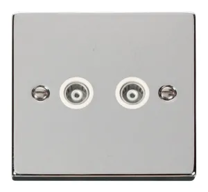 Twin Isolated Coaxial Socket Outlet - White