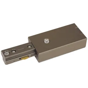 230V Single Circuit Track Power Feed - Satin Nicke