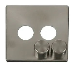 2 Gang Dimmer Switch Cover Plate - Brushed Stainle