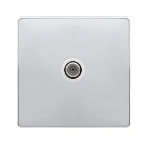 NON-ISOLATED SINGLE SATELLITE OUTLET- POLISHED CHR