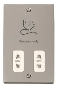 Dual Voltage Shaver Socket Outlet 115/230V - White