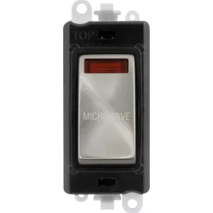 20AX Double Pole Switch With Neon Module - Black -