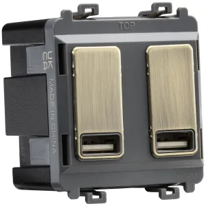 Dual USB charger module (2 x grid positions) 5V 2.