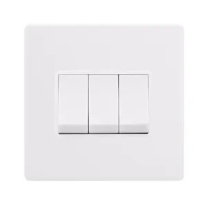 10AX INGOT 3 GANG 2 WAY SWITCH - POLAR WHITE COVER