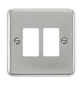2 Gang GridPro Frontplate - Polished Chrome