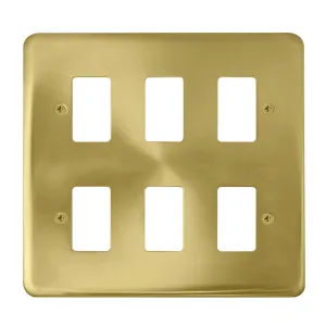 6 Gang GridPro Frontplate - Satin Brass