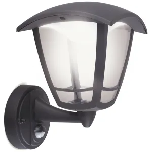 EXTERIOR LED PIR COACH LANTERN 4 PANEL BOTTOM ARM
