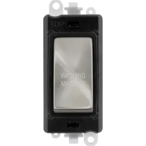 20AX Double Pole Switch Module - Black - Satin Chr