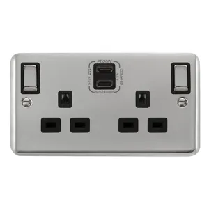 DECO+ 'INGOT' 13A 2 GANG SWITCHED SAFETY SHUTTER S
