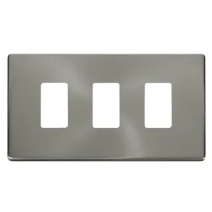 3 Gang GridPro Frontplate - Brushed Stainless
