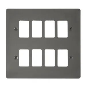 8 Gang GridPro Frontplate - Black Nickel
