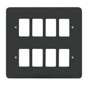 GPRO 8 GANG DECO PLATE ANTHRACITE GREY