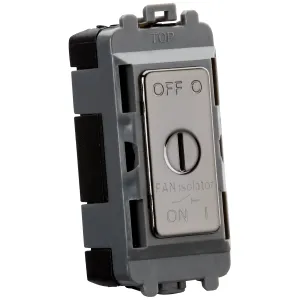 10A Fan Isolator Key Switch Module - black nickel
