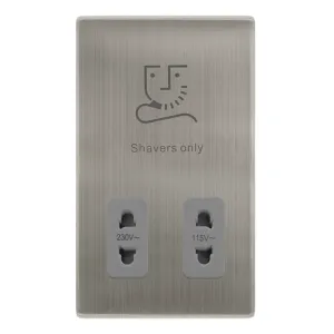 115/230V DUAL VOLTAGE SHAVER SOCKET - STAINLESS ST