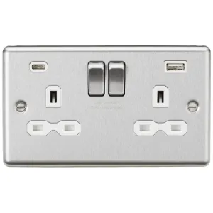 13A 2G SP Switched Socket with dual USB C+A 5V DC