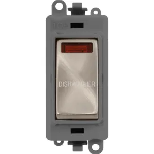 20AX Double Pole Switch With Neon Module - Grey -