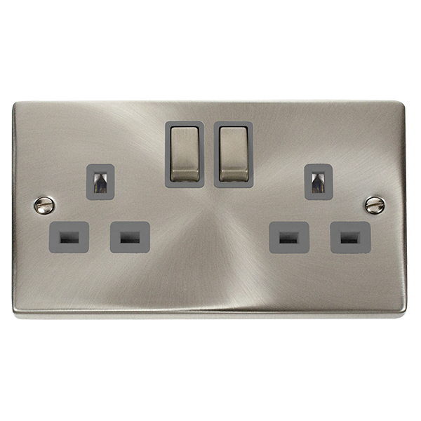 13A Ingot 2 Gang Double Pole Switched Socket Outle