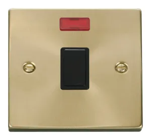 20A 1 Gang DP Switch + Neon - Black