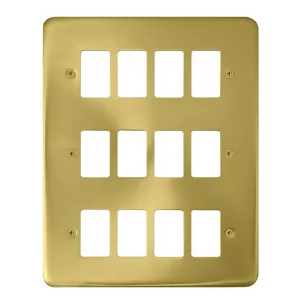 12 Gang GridPro Frontplate - Satin Brass