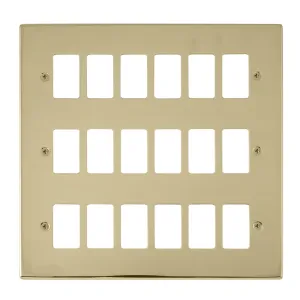 18 Gang GridPro Frontplate - Polished Brass