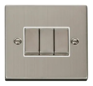 3 Gang 2 Way 'Ingot' 10AX Switch - White