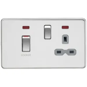 45A DP Switch & 13A Socket with Neons - Polished C