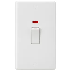 45A DP Switch with Neon (2G size) White Rocker