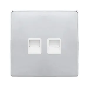 TWIN TELEPHONE SECONDARY OUTLET - POLISHED CHROME