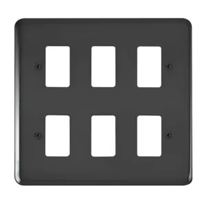 6 Gang GridPro Frontplate - Black Nickel