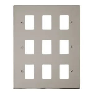 9 Gang GridPro Frontplate - Pearl Nickel