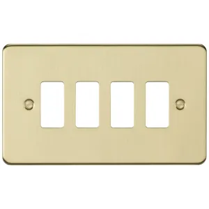4G grid faceplate - brushed brass