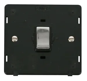Ingot 20A 1 Gang DP Switch Insert - Black / Chrome