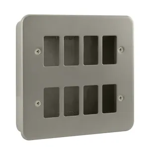 8 Gang GridPro Frontplate & Back Box (No Knockouts