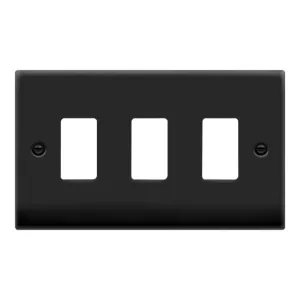 GRIDPRO 3 GANG DECO PLATE MATT BLACK
